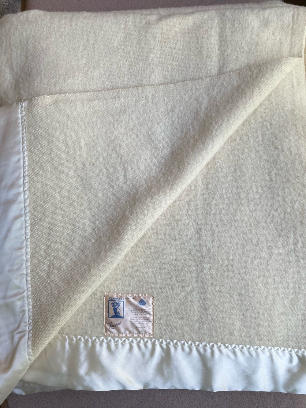 Vintage Kenwood Ramcrest Pure Virgin Wool Blanket | Queen | Canada | 192×224 cm